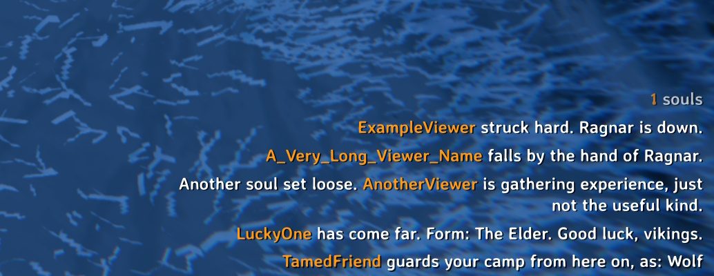 Messages along the edge of the screen